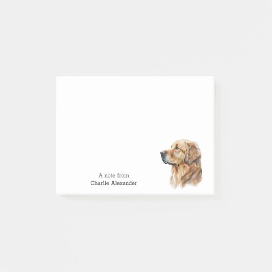 Eenvoudige moderne Golden Retriever gepersonalisee Post-it® Notes (Voorkant)