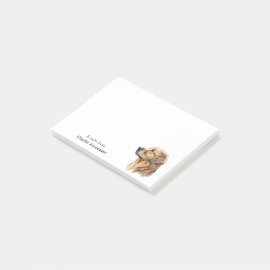 Eenvoudige moderne Golden Retriever gepersonalisee Post-it® Notes (Schuin)