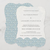 Eenvoudige moderne golven blauw + witte vlek bruil kaart (Voorkant / Achterkant)