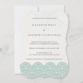 Eenvoudige moderne golven groen + witte vlek bruil kaart (Voorkant)