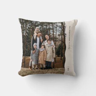 Eenvoudige moderne golvende rand één foto neutraal kussen