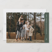 Eenvoudige moderne golvende rand groene kerstfoto feestdagenkaart (Voorkant)