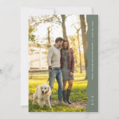 Eenvoudige moderne golvende rand salie groene foto save the date (Voorkant)