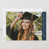 Eenvoudige moderne golvende rand twee foto marine  aankondiging (Voorkant)