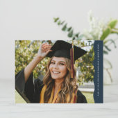 Eenvoudige moderne golvende rand twee foto marine  aankondiging (Staand voorkant)