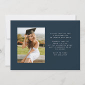 Eenvoudige moderne golvende rand twee foto marine  aankondiging (Achterkant)