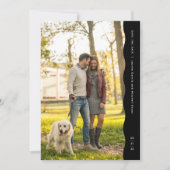 Eenvoudige moderne golvende rand zwart-wit foto save the date (Voorkant)