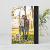 Eenvoudige moderne golvende rand zwart-wit foto save the date (Staand voorkant)