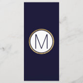 Eenvoudige moderne goud beklede marine blauwe brui menu (Achterkant)