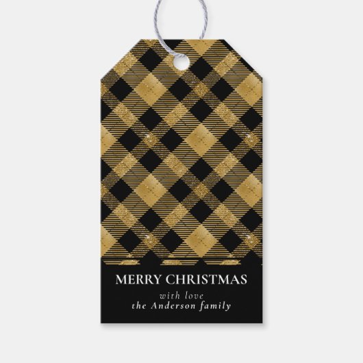 Eenvoudige moderne gouden buffel gespeeld Vrolijke Cadeaulabel (Voorkant)