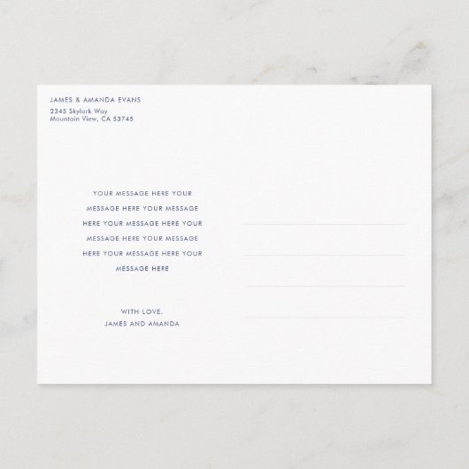 Eenvoudige Moderne Gouden Custom Foto Nieuwe Baby  Aankondigingskaart (Achterkant)