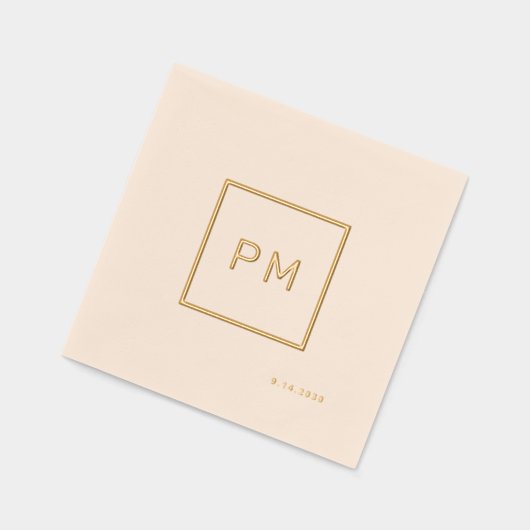 Eenvoudige moderne gouden folie ingelijst bruiloft folie servetten (Links)