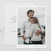 Eenvoudige moderne gouden foto Dank u bruiloft Kaa Bedankkaart (Voorkant / Achterkant)