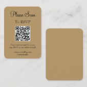 Eenvoudige Moderne Gouden Huwelijksscan QR Code Informatiekaartje (Voorkant / Achterkant)