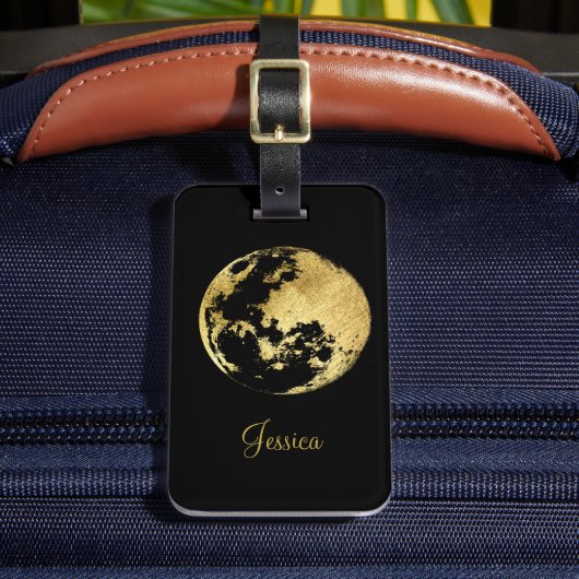 Eenvoudige moderne gouden kaart bagagelabel (Voorkant Insitu 2)