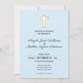 Eenvoudige moderne gouden kruis religieuze kerk ce kaart (Achterkant)