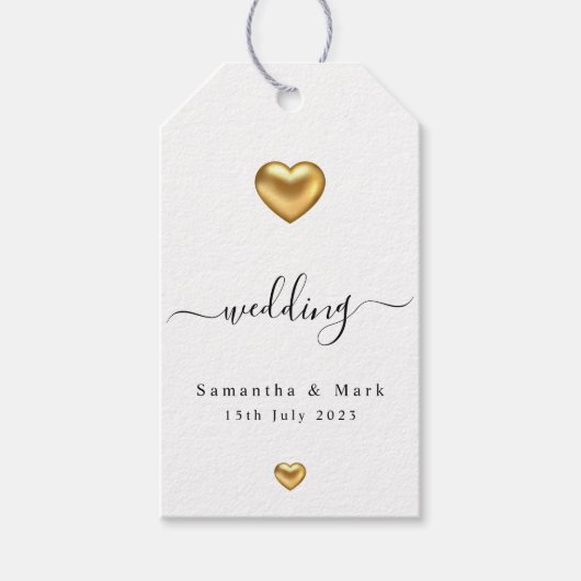 Eenvoudige, moderne gouden Labels voor weddenschap Cadeaulabel (Voorkant)