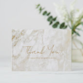 Eenvoudige Moderne Gouden Marmeren Elegante Zaken Bedankkaart (Staand voorkant)