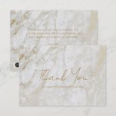 Eenvoudige Moderne Gouden Marmeren Elegante Zaken Bedankkaart (Voorkant / Achterkant)