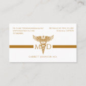 Eenvoudige Moderne Gouden Minimalistische Arts Visitekaartje (Voorkant)