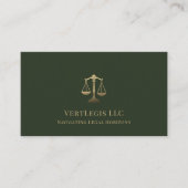 Eenvoudige moderne Gouden Rechtvaardigheid Schalen Visitekaartje (Voorkant)