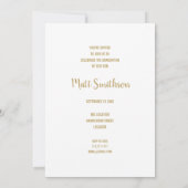 Eenvoudige Moderne Gouden Script Afstudeerfoto Kaart (Achterkant)