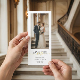 Eenvoudige Moderne Gouden Script Boeklegger Foto B Save The Date