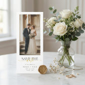 Eenvoudige Moderne Gouden Script Boeklegger Foto B Save The Date