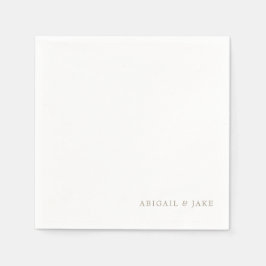 Eenvoudige Moderne Gouden Tekstnamen Trouwservette Servet