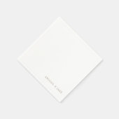 Eenvoudige Moderne Gouden Tekstnamen Trouwservette Servet (Hoek)