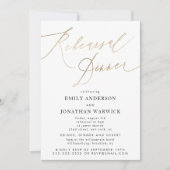 Eenvoudige, moderne goudkalligrafie-bruiloft kaart (Voorkant)