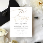 Eenvoudige, moderne goudkalligrafie-weddenschap kaart<br><div class="desc">Eenvoudige Modern Gold Calligraphy Wedding Invitation for a modern bruiloft formal or informele. Gold Lettering zwart-wit met indrukwekkende moderne kalligrafie. Fancy prachtige kalligrafie. De bruiloft in Faux Folie goudletters.</div>