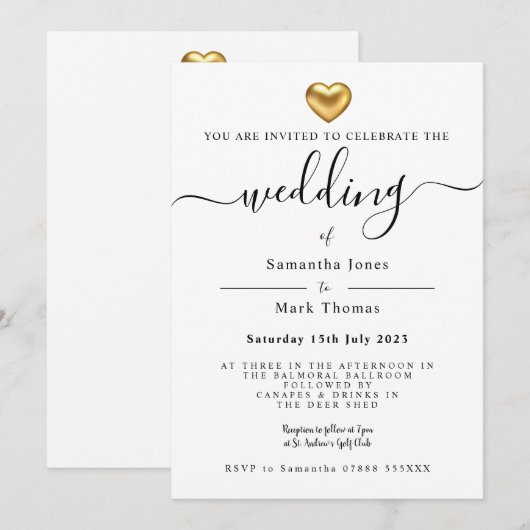 Eenvoudige moderne goudweduwen kaart (Voorkant / Achterkant)