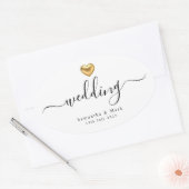 Eenvoudige moderne goudweduwnaar ovaal sticker (Envelop)