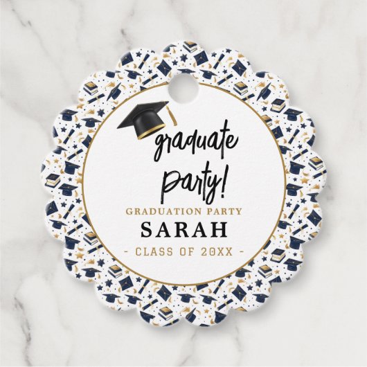 Eenvoudige Moderne Graduation Party Bedankjes Labels (Voorkant)