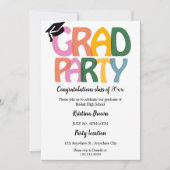 Eenvoudige Moderne Graduation Party Kaart (Voorkant)