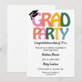 Eenvoudige Moderne Graduation Party Kaart (Voorkant / Achterkant)