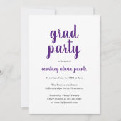 Eenvoudige Moderne Graduation Party Kaart (Voorkant)