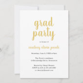 Eenvoudige Moderne Graduation Party Kaart (Voorkant)