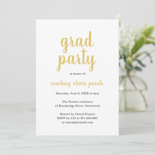 Eenvoudige Moderne Graduation Party Kaart (Staand voorkant)