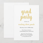 Eenvoudige Moderne Graduation Party Kaart (Voorkant / Achterkant)