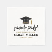 Eenvoudige Moderne Graduation Party Servet (Voorkant)