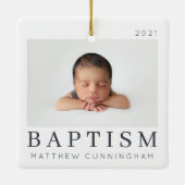 Eenvoudige, moderne grafische aangepaste Baptisme- Keramisch Ornament (Achterkant)