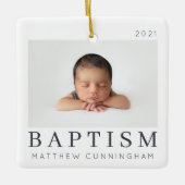 Eenvoudige, moderne grafische aangepaste Baptisme- Keramisch Ornament (Voorkant)