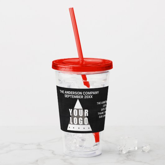Eenvoudige moderne grafische logo chalkboard-promo acryl drinkbeker (Voorkant ijs)