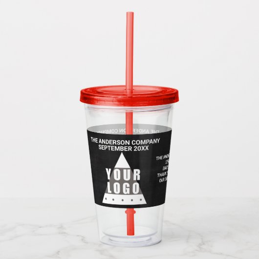 Eenvoudige moderne grafische logo chalkboard-promo acryl drinkbeker (Voorkant)