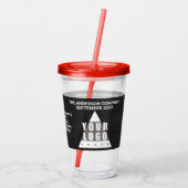 Eenvoudige moderne grafische logo chalkboard-promo acryl drinkbeker (Achterkant)