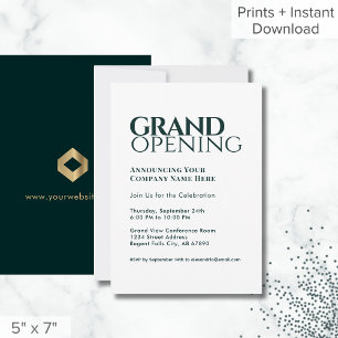 Eenvoudige moderne Grand Opening uitnodiging donke