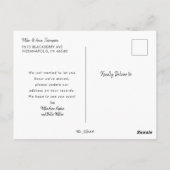 Eenvoudige moderne, grappige aankondiging van de b briefkaart (Achterkant)