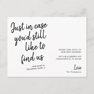 Eenvoudige moderne grappige bewegende aankondiging briefkaart